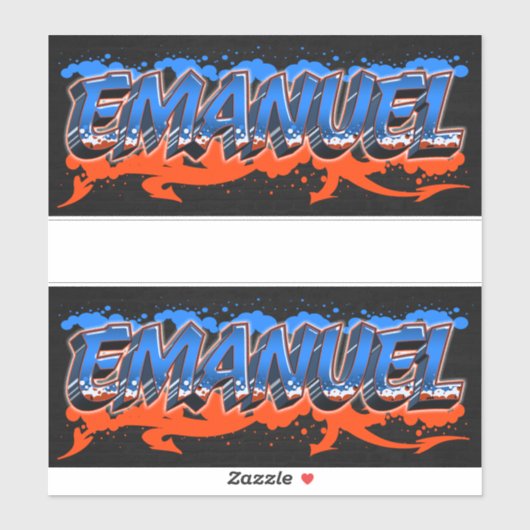 Emanuel Prénom Nom Graffiti Autocollant Autocollan (Feuille)