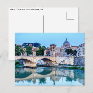 Emanuele II-brug en Sint-Pietersbasiliek - Rome Briefkaart