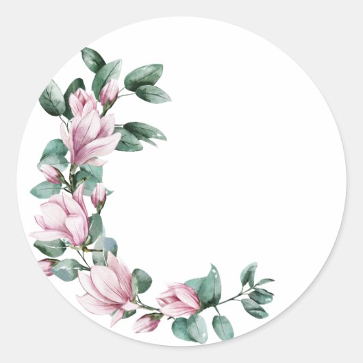 Emballage autocollant mariage Magnolia transparent (Devant)