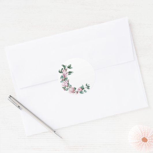 Emballage autocollant mariage Magnolia transparent (Enveloppe)