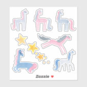 emballage autocollant pastel unicorns pastel (Feuille)