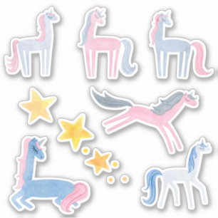 emballage autocollant pastel unicorns pastel