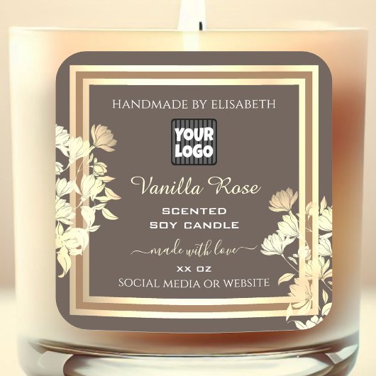 Emballage Brown de produits Étiquettes Gold Frame