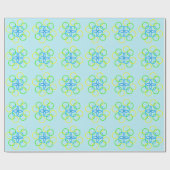 Emballage cadeau - Anneaux entrelacés (bleu) (Plat)