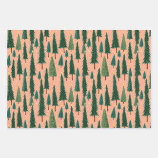 Emballage cadeau arbre rose, papier d'emballage mo