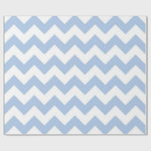 Emballage cadeau bleu clair et blanc Zigzag (Plat)