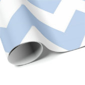 Emballage cadeau bleu clair et blanc Zigzag (Coin rond)