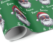 Emballage cadeau bonnet de Père Noël, nom personna (Coin rond)