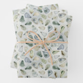 Emballage cadeau de coquilles huîtres aquarelle (En situation)