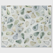 Emballage cadeau de coquilles huîtres aquarelle (Plat)