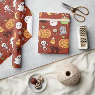Emballage cadeau de fête effrayant mignon, Hallowe
