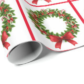 Emballage cadeau de Noël/Couronnes (Coin rond)