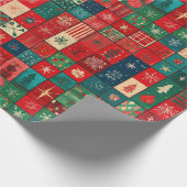 Emballage Cadeau de Noël Patchwork Bleu Rouge Joye (Coin)