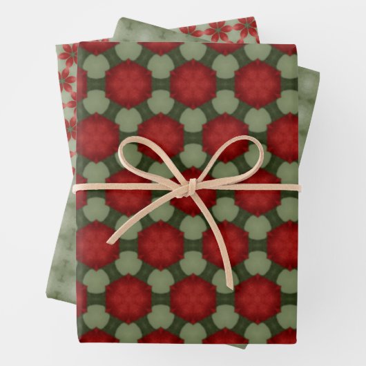 emballage cadeau de vacances vert et rouge (En situation)