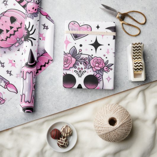 Emballage cadeau d'Halloween, papier d'emballage é (Artisanat)