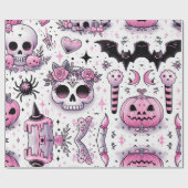 Emballage cadeau d'Halloween, papier d'emballage é (Plat)