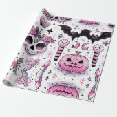 Emballage cadeau d'Halloween, papier d'emballage é (Déroulé)