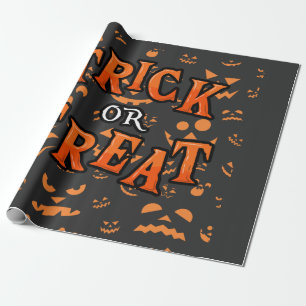 Emballage cadeau en papier Halloween Trick or Trea