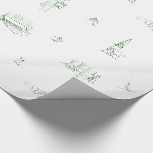 Emballage cadeau en rotin - vert (Coin)