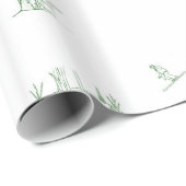 Emballage cadeau en rotin - vert (Coin rond)