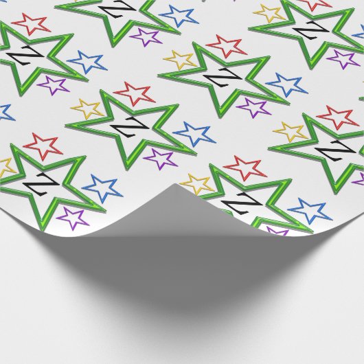 Emballage Cadeau - Étoiles avec Initiale (Coin)