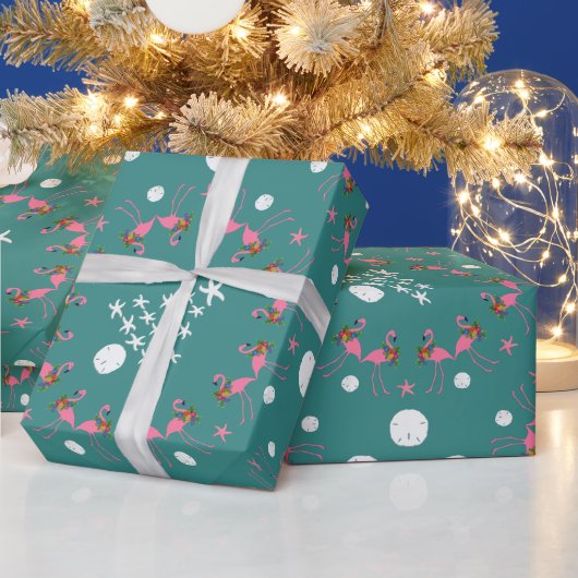 Emballage cadeau Flamingos Beach Christmas Tree Bl (Vacances)