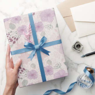 Emballage cadeau floral rose élégant
