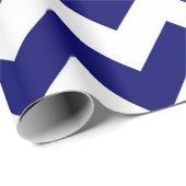 Emballage cadeau Marine et White Zigzag (Coin rond)