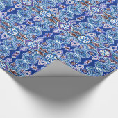 Emballage cadeau Motif ethnique bleu et violet (Coin)