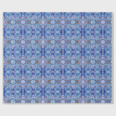 Emballage cadeau Motif ethnique bleu et violet (Plat)
