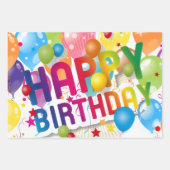 Emballage cadeau multicolore Joyeux Anniversaire f (Devant)
