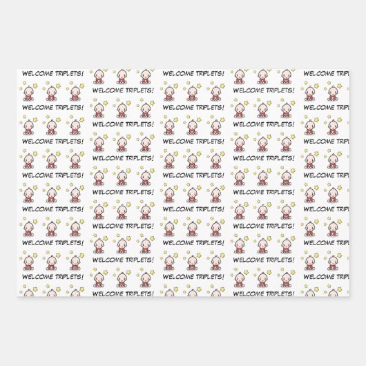 emballage cadeau pour bébé, aussi pour les triplet (Devant)