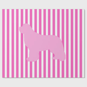Emballage cadeau rose pour chien Terre-Neuve