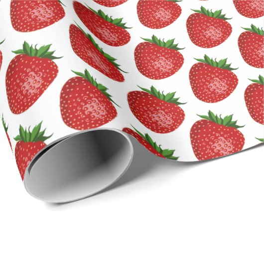 Emballage Cadeau Thème Fraise Design Fruit (Coin rond)