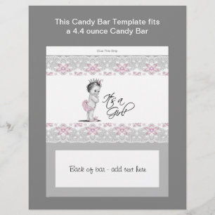 Emballage de bonbons pour Baby Shower Rose et Gris