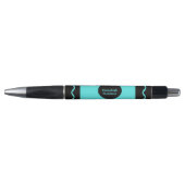 Emballage de crayon turquoise avec monogramme (Devant)