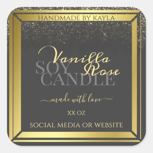 Emballage de produits de luxe Étiquette gris foncé (Devant)