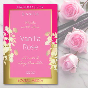 Emballage de produits floraux mignons Étiquette ro