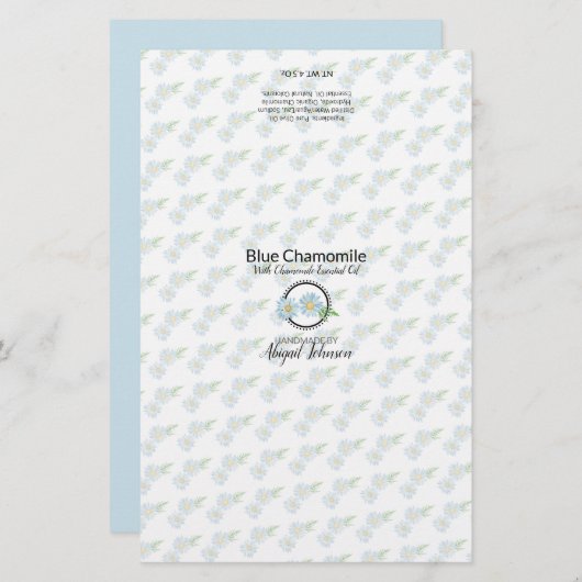 Emballage de savon Chamomile | Papier lin (Devant / Derrière)