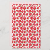 Emballage de savon Motif de fraises | Papier lin (Devant / Derrière)