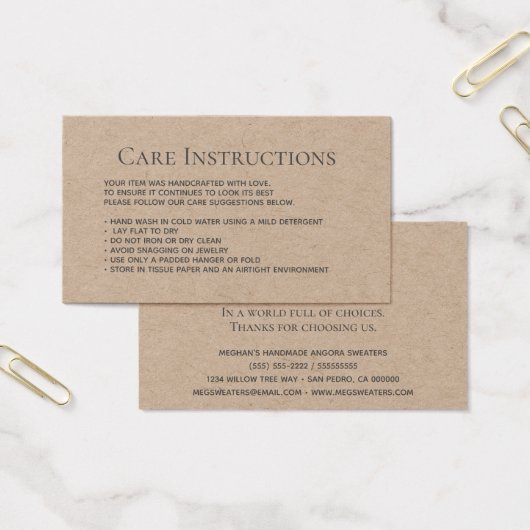 Emballage de vêtements de lavage Kraft (Bureau)