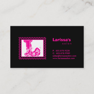 Emballage du rose de noir de carte de visite de