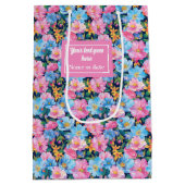 Emballage moderne de sac cadeau rose et bleu clair (Dos)