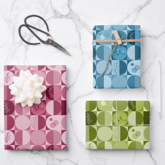 emballage papier ensemble de 3 feuilles conception (Recto)
