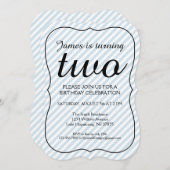 Emballage rayé Invitation de fête d'anniversaire (Devant / Derrière)