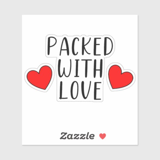 Emballé avec l'amoureux Autocollant en vinyle tail (Feuille)