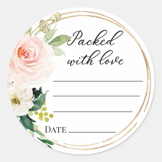 Emballé d'amour, étiquettes de cuisine à fleurs ro (Devant)