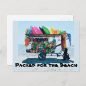 Emballé pour la carte de poste de plage (Devant / Derrière)