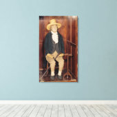 Embalmed body van Jeremy Bentham Canvas Afdruk (Insitu (Houten vloer))