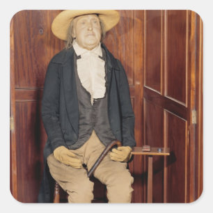 Embalmed body van Jeremy Bentham Vierkante Sticker